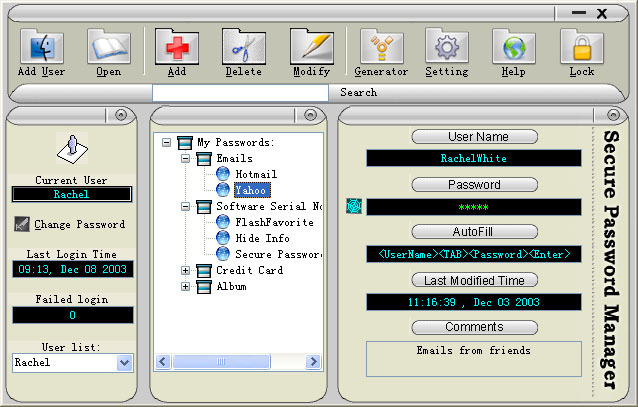 Secure Password Manager Screenshot